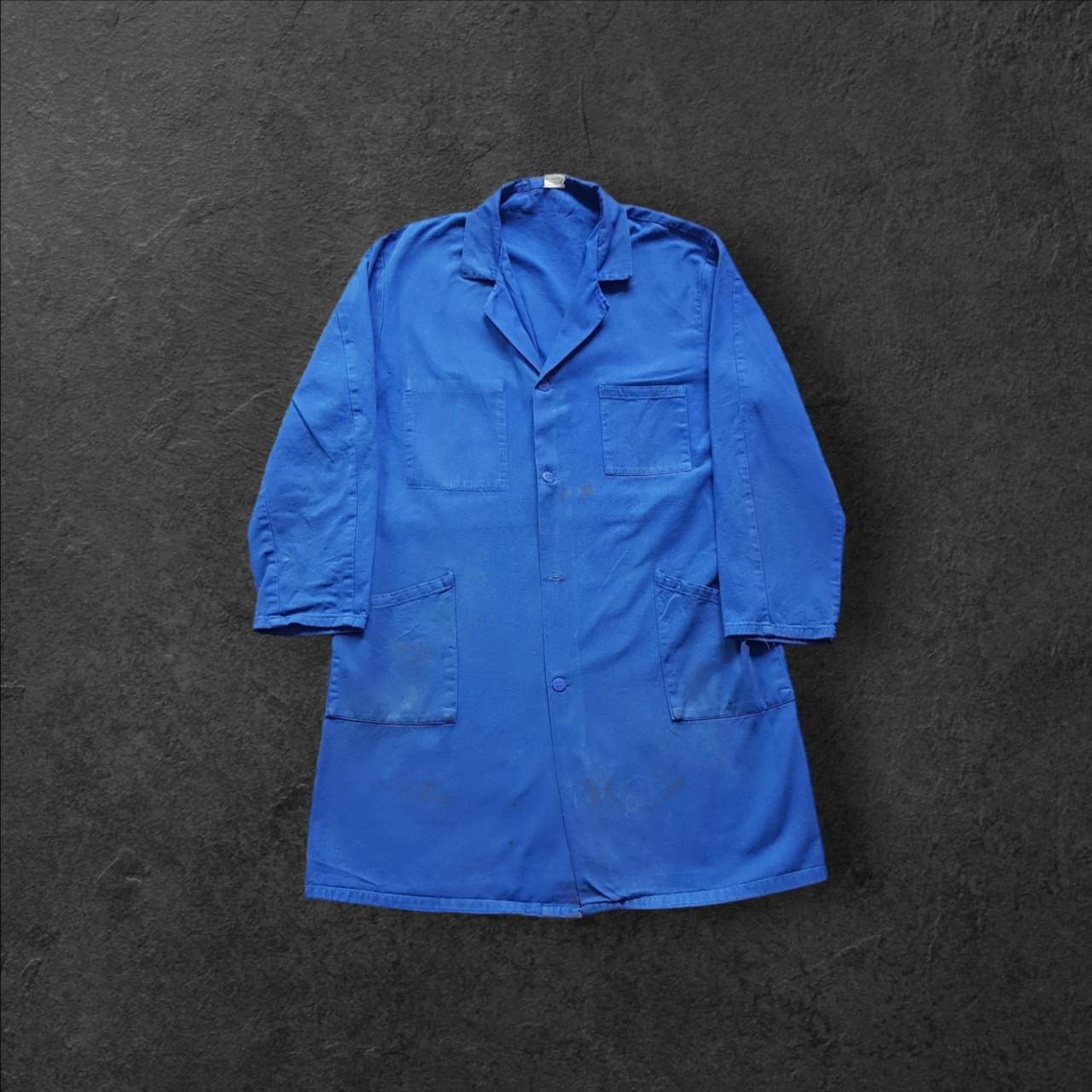 Vintage royal blue french chore long work coat