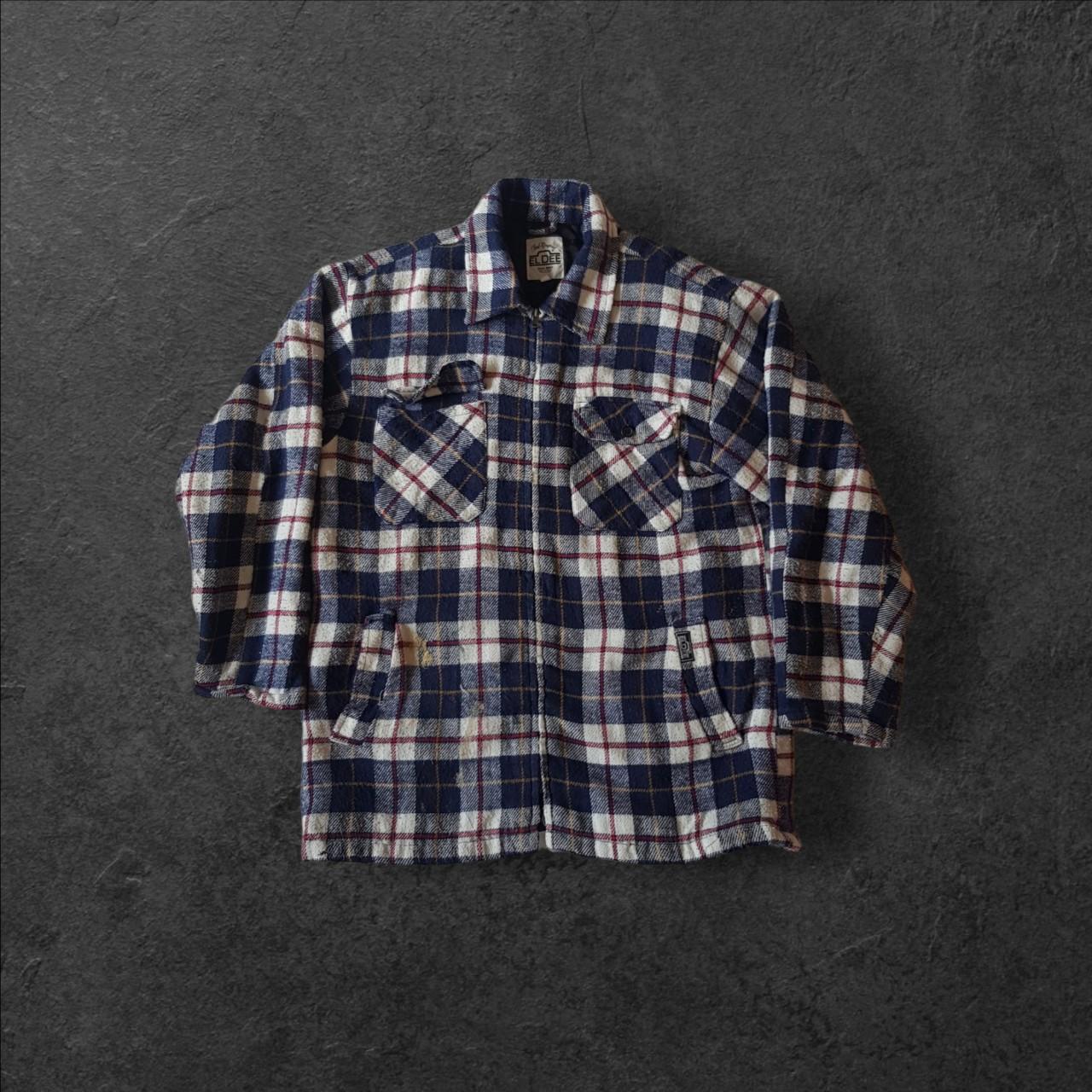 Vintage padded chequered flannel shacket