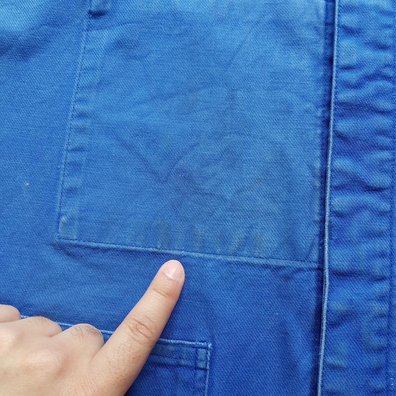 Vintage french royal blue chore work shirt jacket
