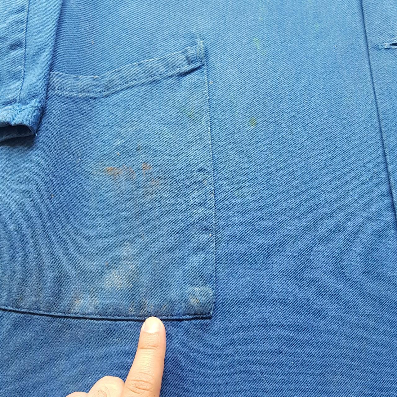 Vintage royal blue french chore long work coat